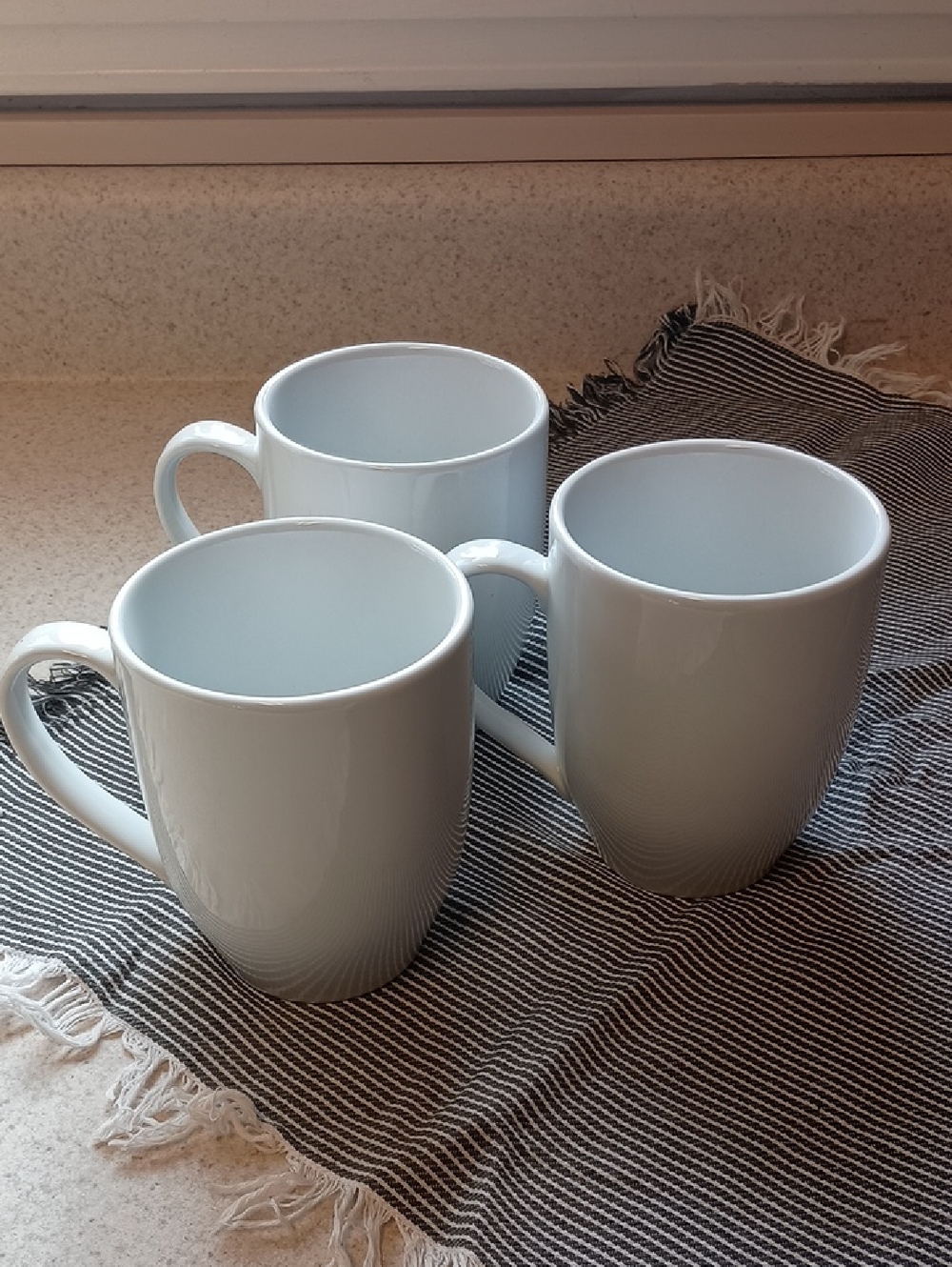 Pottery Barn Great White Ceramic Coffee Mug - Pack of 3